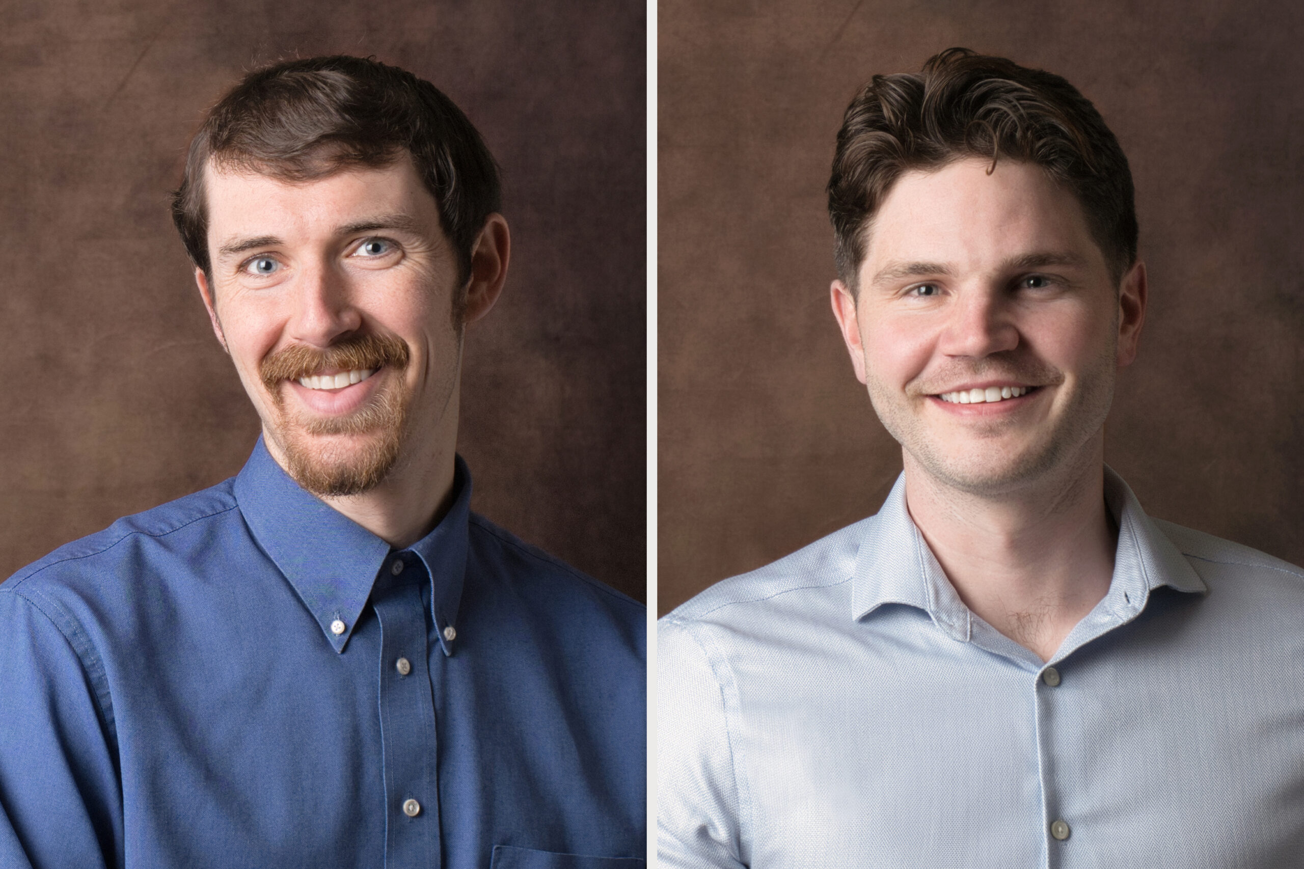 Headshots of Zachary Bibb, DMD (left), and Jon Eyre, DDS (right).